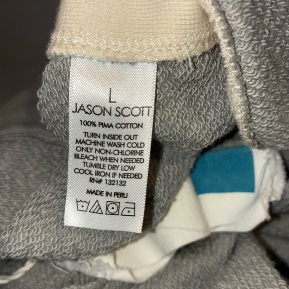 NEW Jason Scott L Pima Cotton Colorblock Wide Leg Pants Lounge Sweats High rise - Picture 5 of 10
